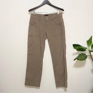 Marmot Tan Brown Mid Rise Button Tab Roll Up Pants